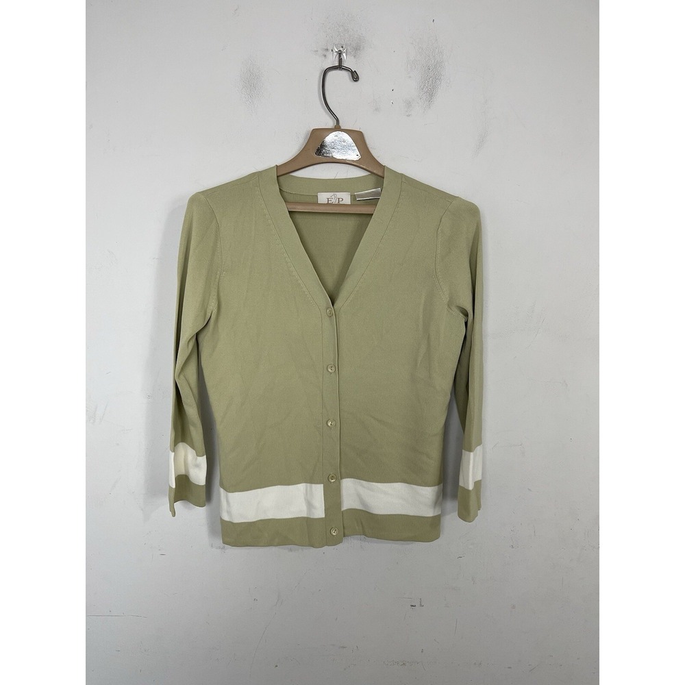 EP Pro Womens Cardigan Medium Golf Tennis Pickleball‎ Country Club Green Preppy